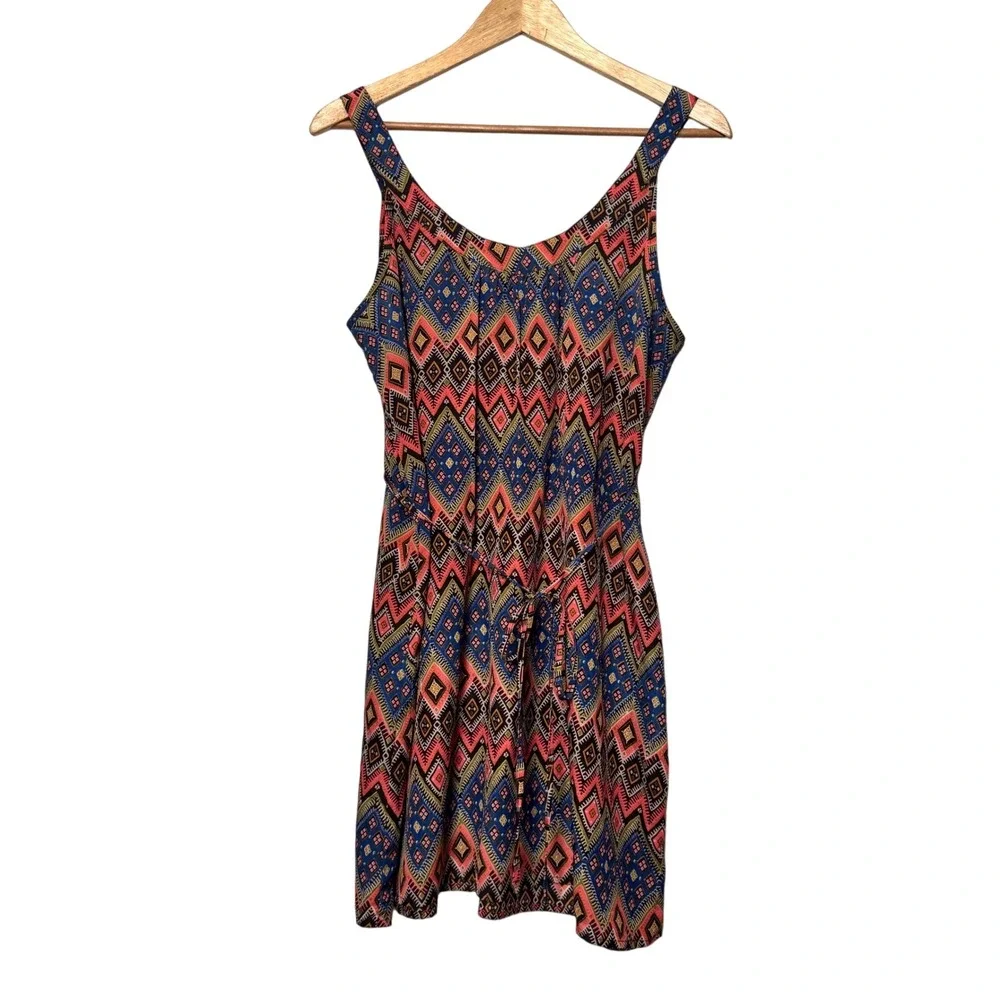 I LOVE H81 Los Angeles Womens Medium Multicolor Diamond Print Dress Sleeveless - Picture 2 of 7